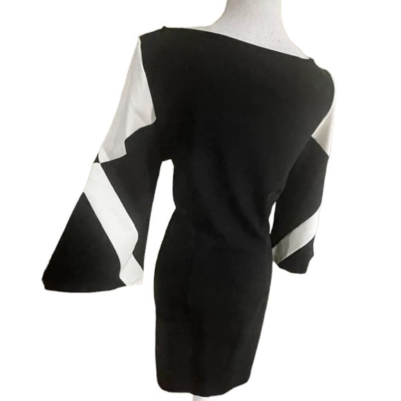 Boston Proper Travel Collection Color Block Flare Sleeves Career Midi Dr… - Picture 5 of 15